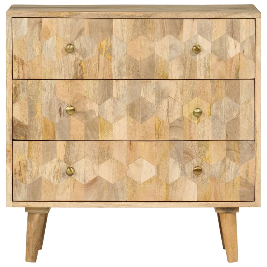 vidaXL Drawer Cabinet 70x35x70 cm Solid Wood Mango 3