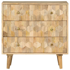 vidaXL Drawer Cabinet 70x35x70 cm Solid Wood Mango 3