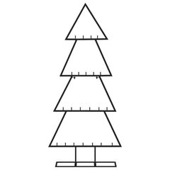 vidaXL Metal Christmas Tree | Black | Powder-coated steel | Medium | Hooks 3