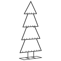 vidaXL Metal Christmas Tree | Black | Powder-coated steel | Medium | Hooks 5