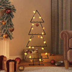 vidaXL Metal Christmas Tree | Black | Powder-coated steel | Medium | Hooks 1