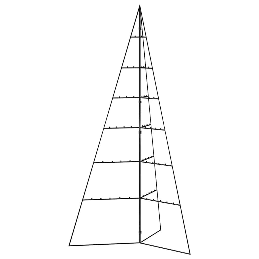 vidaXL Metal Christmas Tree for Decoration Black 140 cm 2