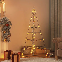 vidaXL Metal Christmas Tree for Decoration Black 140 cm 1