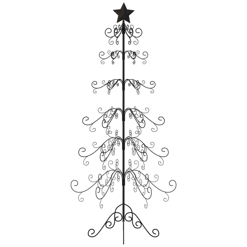 Metal Christmas Tree for Decoration Black 180 cm