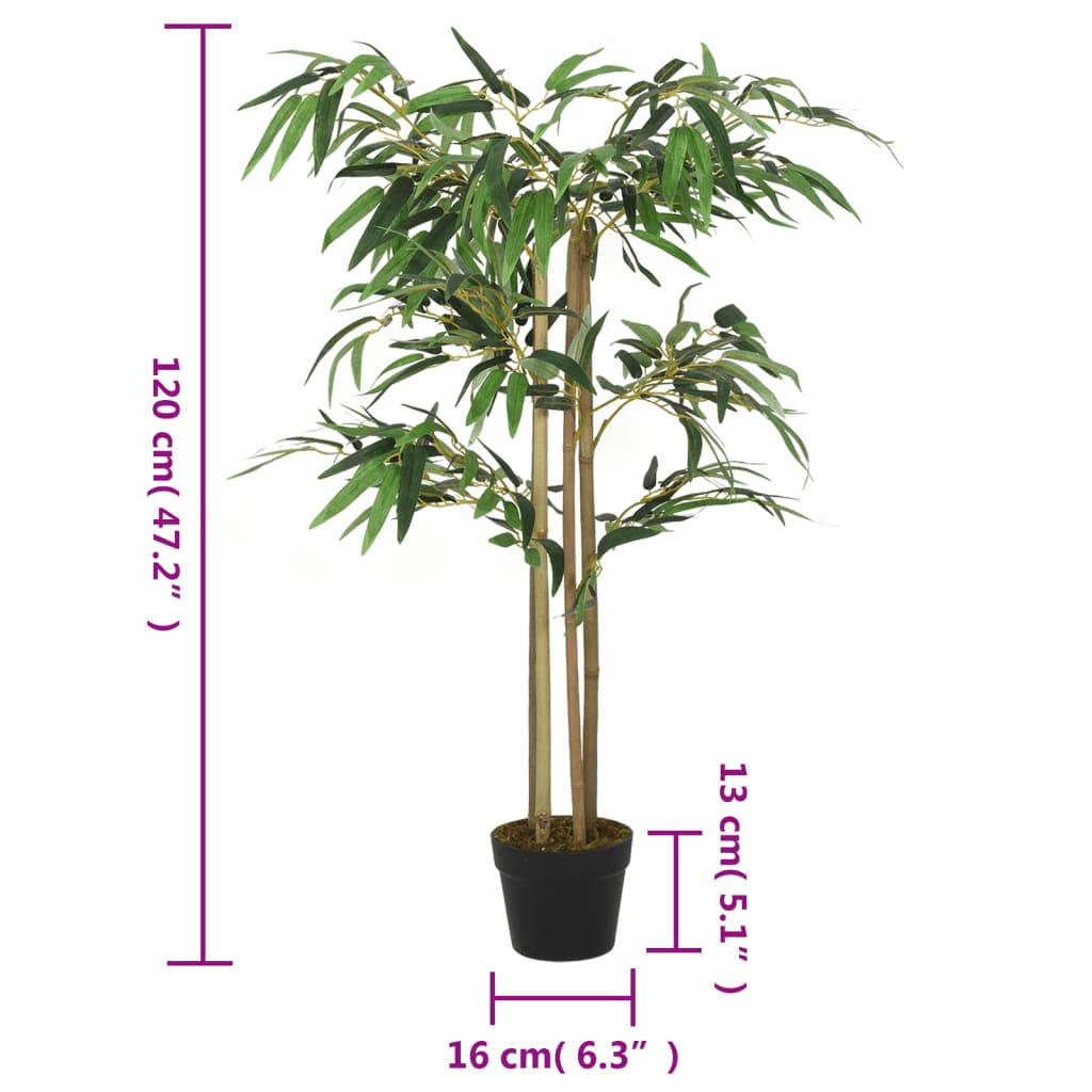 vidaXL Artificial Bamboo Tree 760 Leaves 120 cm Green 4