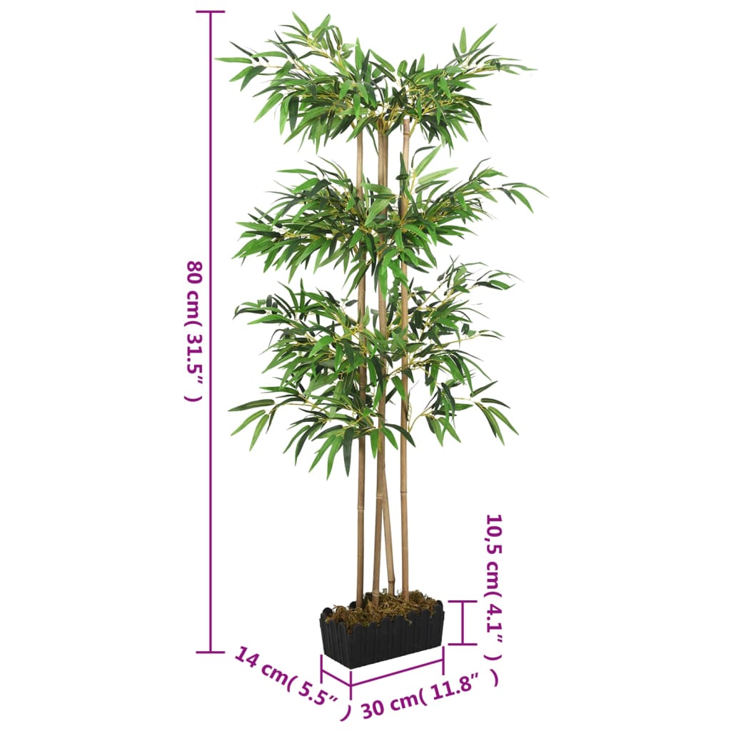 vidaXL Artificial Bamboo Tree 380 Leaves 80 cm Green 5