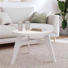 vidaXL Table Top Round White Ø60x3 cm Solid Wood Pine 1