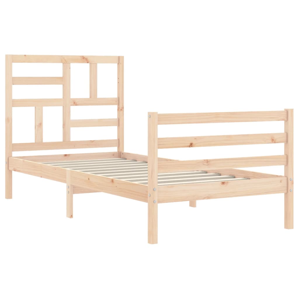 vidaXL Bed Frame without Mattress 100x200 cm Solid Wood 4