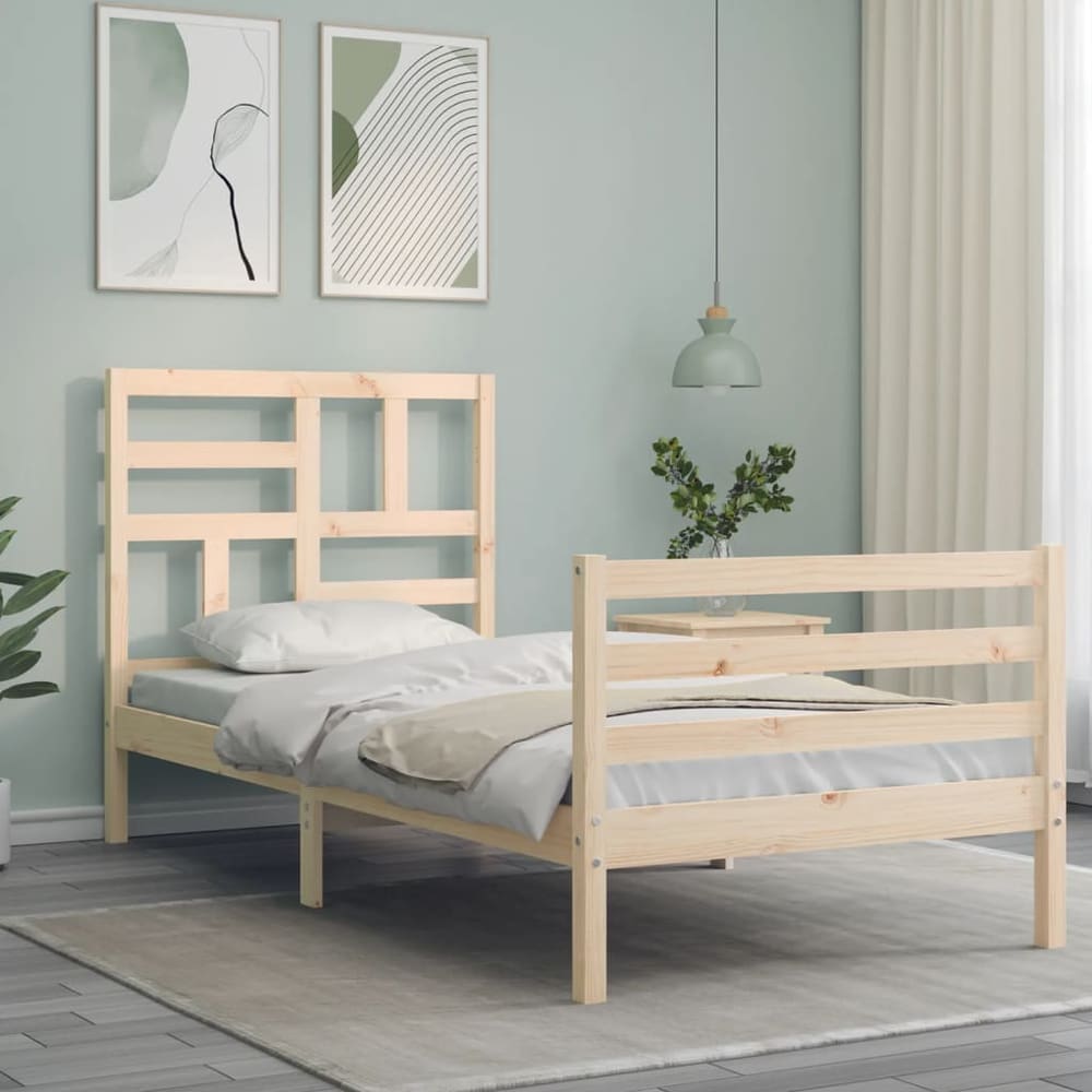 vidaXL Bed Frame without Mattress 100x200 cm Solid Wood 3