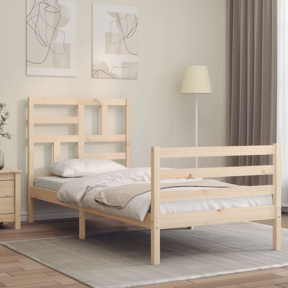 vidaXL Bed Frame without Mattress 100x200 cm Solid Wood 1