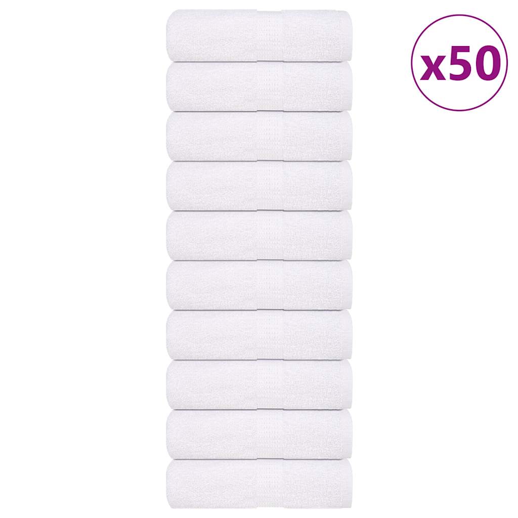 vidaXL Wash Towels "FROGN" 50 pcs White 30x30 cm 360 gsm 1