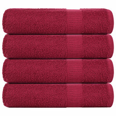 vidaXL Shower Towels "FROGN" 4 pcs Bordeaux 70x140 cm 360 gsm 1