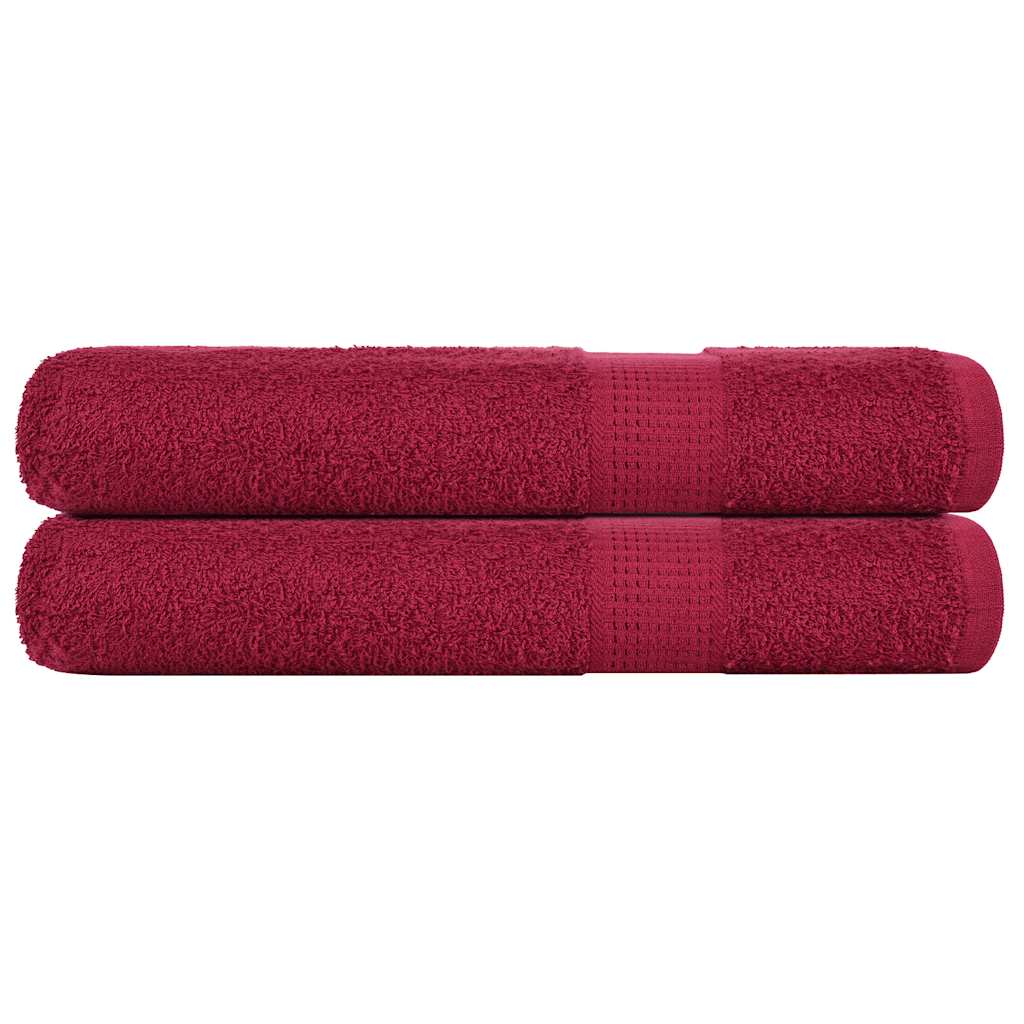 vidaXL Towels "FROGN" 2 pcs Bordeaux 100x200 cm 360 gsm 1