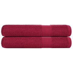 vidaXL Towels "FROGN" 2 pcs Bordeaux 100x200 cm 360 gsm 1