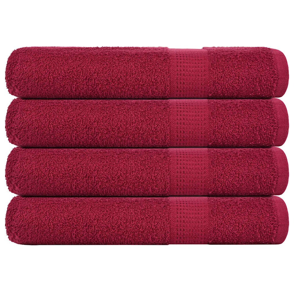 vidaXL Towels "FROGN" 4 pcs Bordeaux 100x200 cm 360 gsm 1