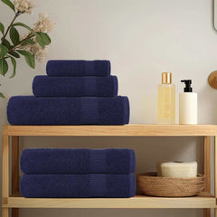 vidaXL Shower Towels "FROGN" 4 pcs Navy Blue 70x140 cm 360 gsm 3