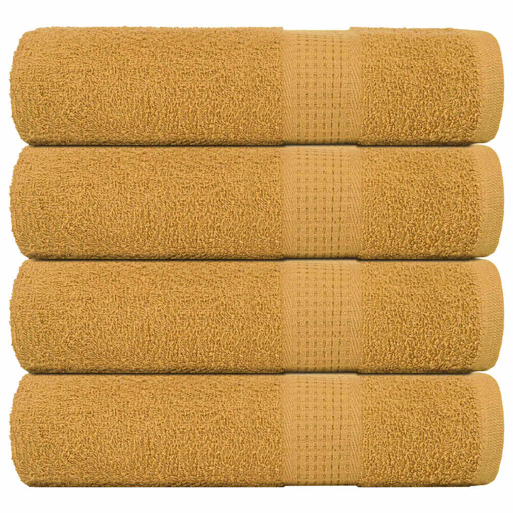 vidaXL Shower Towels "FROGN" 4 pcs Gold 70x140 cm 360 gsm 1