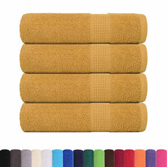 vidaXL Shower Towels "FROGN" 4 pcs Gold 70x140 cm 360 gsm 2