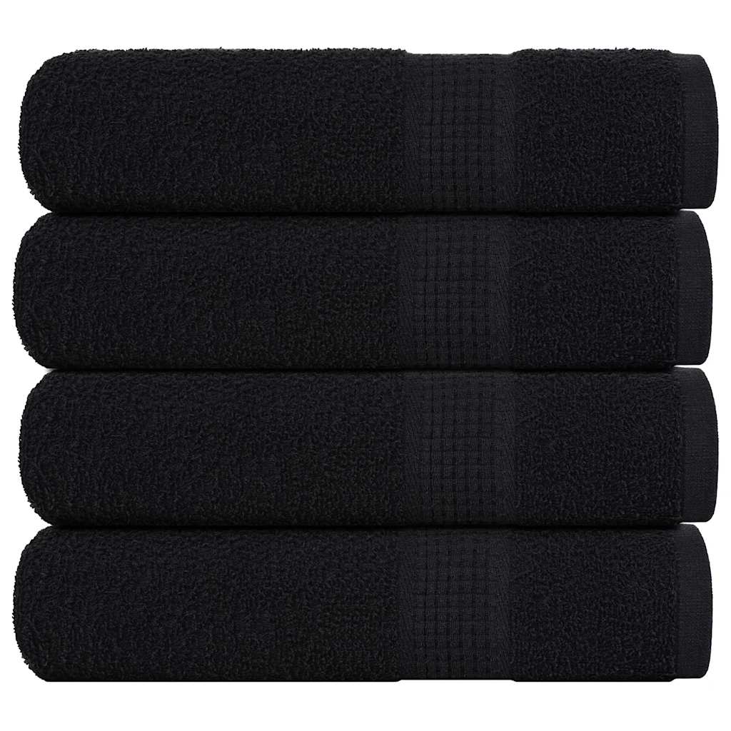 vidaXL Shower Towels "FROGN" 4 pcs Black 70x140 cm 360 gsm 1