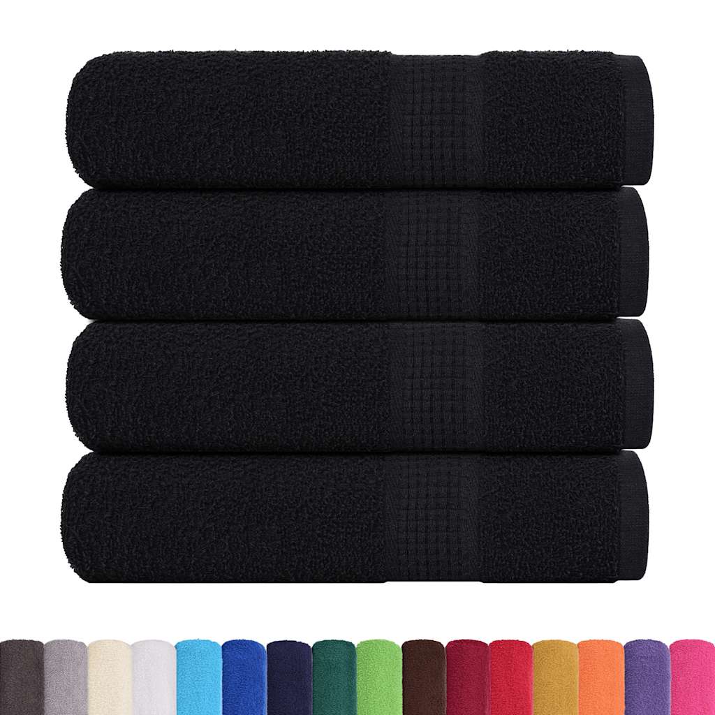 vidaXL Shower Towels "FROGN" 4 pcs Black 70x140 cm 360 gsm 2