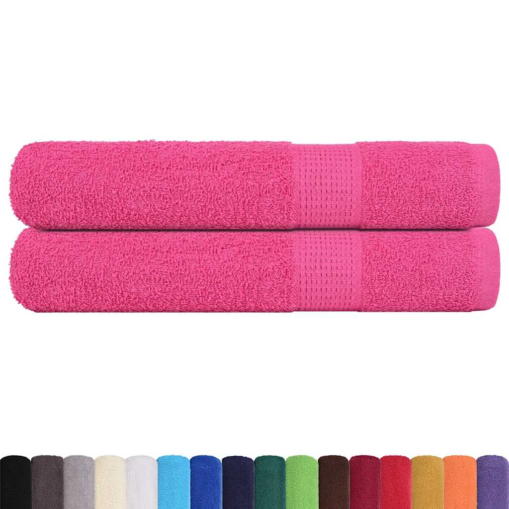 vidaXL Towels "FROGN" 2 pcs Pink 100x200 cm 360 gsm 2