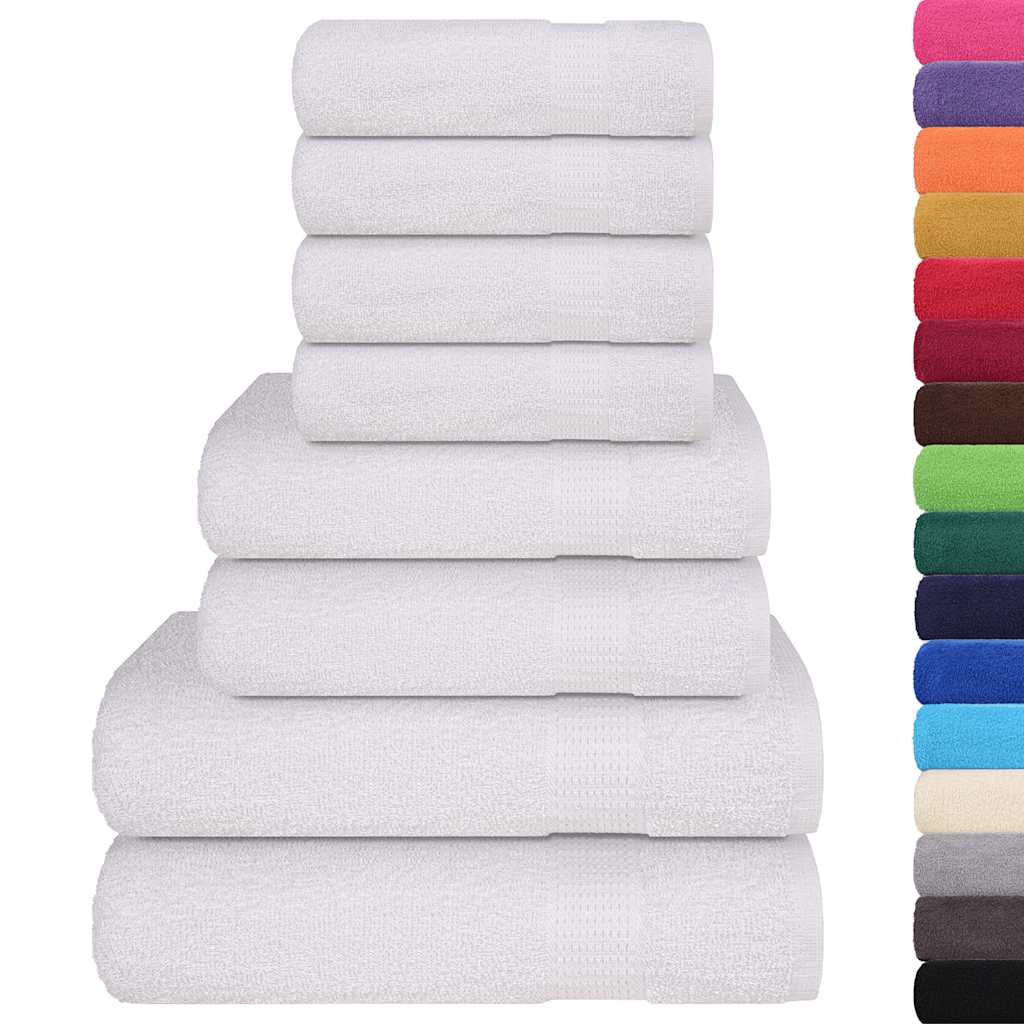 vidaXL 8 Piece Towel Set "FROGN" White 360 gsm 2