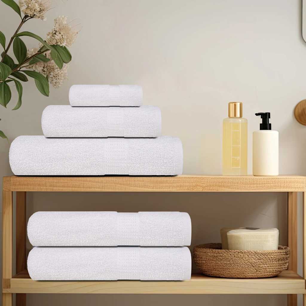 vidaXL 8 Piece Towel Set "FROGN" White 360 gsm 3