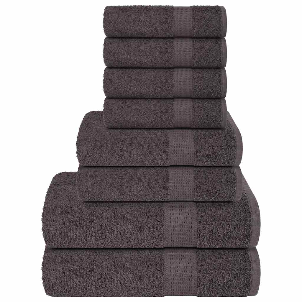 vidaXL 8 Piece Towel Set "FROGN" Anthracite 360 gsm 1