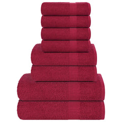 vidaXL 8 Piece Towel Set "FROGN" Bordeaux 360 gsm 1