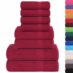 vidaXL 8 Piece Towel Set "FROGN" Bordeaux 360 gsm 2