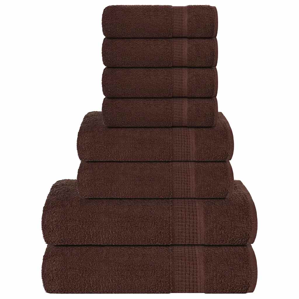 vidaXL 8 Piece Towel Set "FROGN" Brown 360 gsm 1