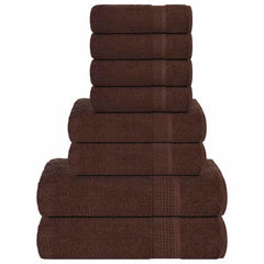 vidaXL 8 Piece Towel Set "FROGN" Brown 360 gsm 1