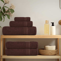 vidaXL 8 Piece Towel Set "FROGN" Brown 360 gsm 3