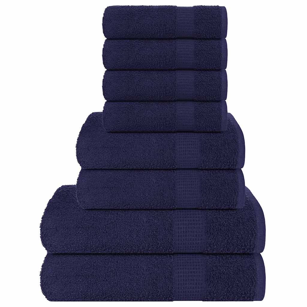 vidaXL 8 Piece Towel Set "FROGN" Navy Blue 360 gsm 1