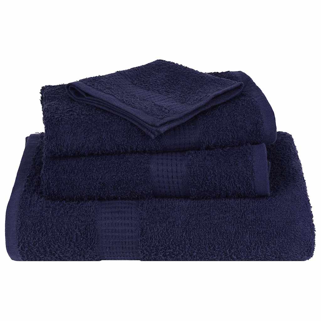 vidaXL 8 Piece Towel Set "FROGN" Navy Blue 360 gsm 4