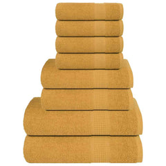 vidaXL 8 Piece Towel Set "FROGN" Gold 360 gsm 1