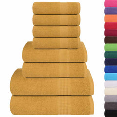 vidaXL 8 Piece Towel Set "FROGN" Gold 360 gsm 2