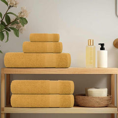 vidaXL 8 Piece Towel Set "FROGN" Gold 360 gsm 3
