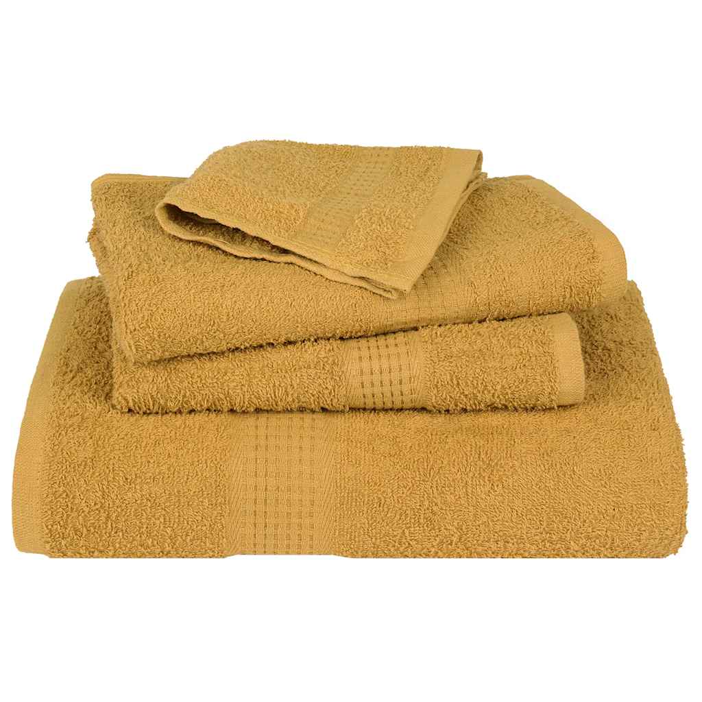 vidaXL 8 Piece Towel Set "FROGN" Gold 360 gsm 4