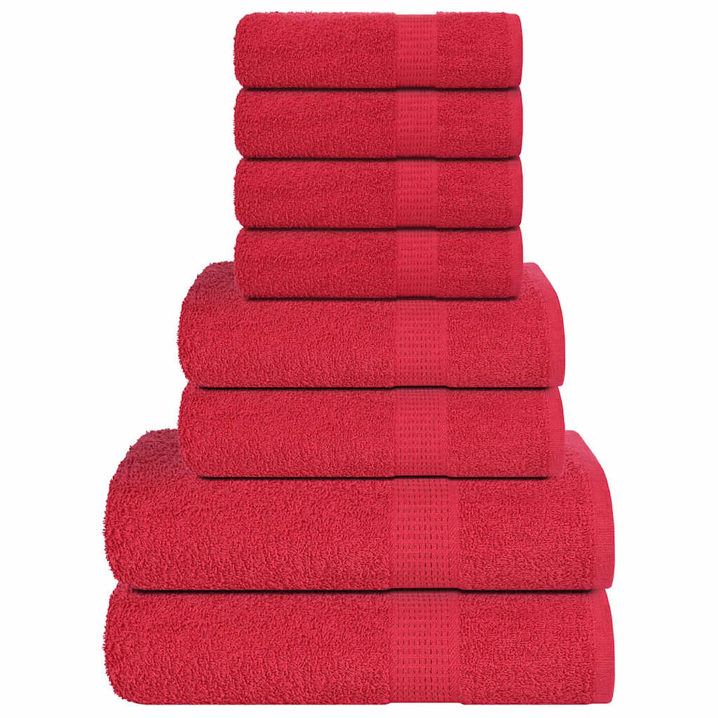 vidaXL 8 Piece Towel Set "FROGN" Red 360 gsm 1