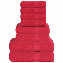 vidaXL 8 Piece Towel Set "FROGN" Red 360 gsm 1