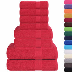 vidaXL 8 Piece Towel Set "FROGN" Red 360 gsm 2