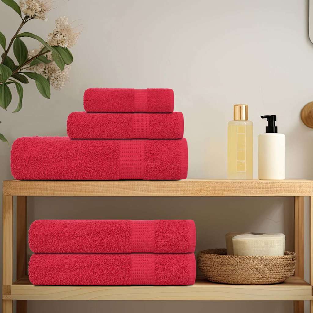 vidaXL 8 Piece Towel Set "FROGN" Red 360 gsm 3