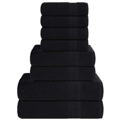 vidaXL 8 Piece Towel Set "FROGN" Black 360 gsm 1