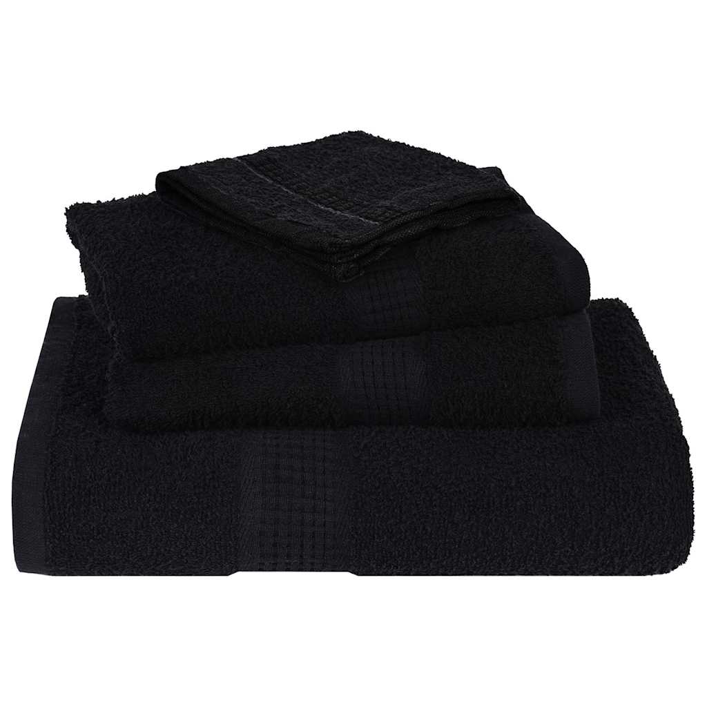 vidaXL 8 Piece Towel Set "FROGN" Black 360 gsm 4