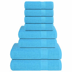 vidaXL 8 Piece Towel Set "FROGN" Turquoise 360 gsm 1