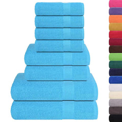 vidaXL 8 Piece Towel Set "FROGN" Turquoise 360 gsm 2