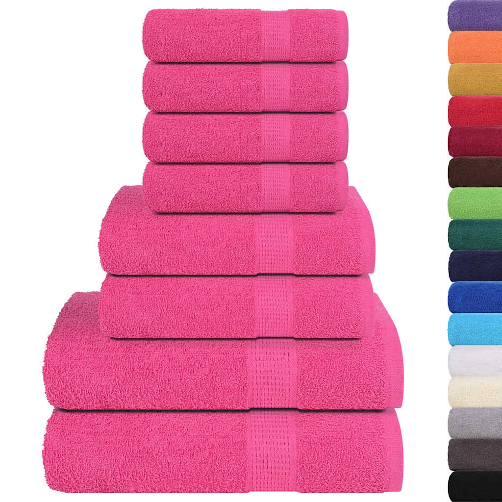 vidaXL 8 Piece Towel Set "FROGN" Pink 360 gsm 2