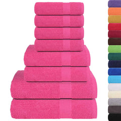 vidaXL 8 Piece Towel Set "FROGN" Pink 360 gsm 2