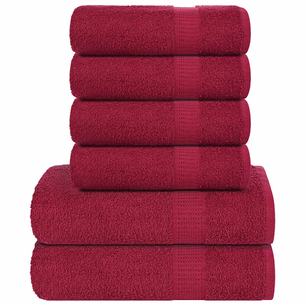 vidaXL 6 Piece Towel Set "FROGN" Bordeaux 360 gsm 1